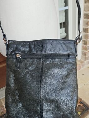 Margot Leather Gunmetal Black Crossbody Bag